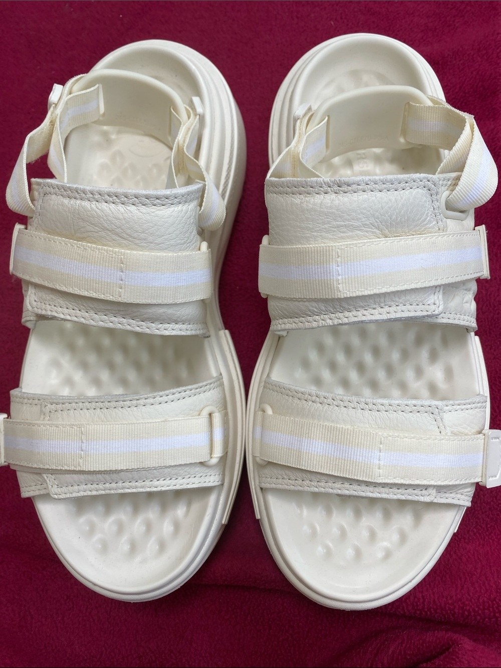 Womens White Adjustable Strappy Sandals